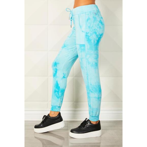 NEW FRENCH KYSS soft stretch tie dye jogger in surf - Picture 2 of 2